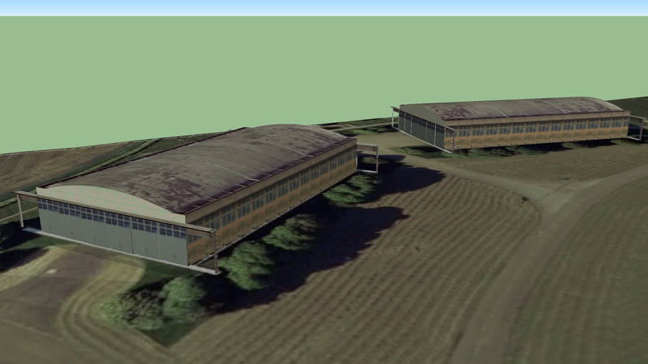 D Type Hangars, Aston Down Airfield, Gloucestershire 3D Warehouse