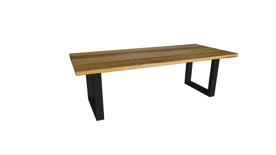 Table KHALEESI en bois de grange naturel - pieds O 10x6
