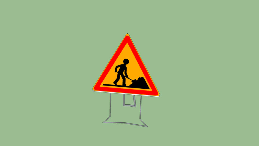 Panneau De Signalisation Attention Travaux Ses 3d Warehouse