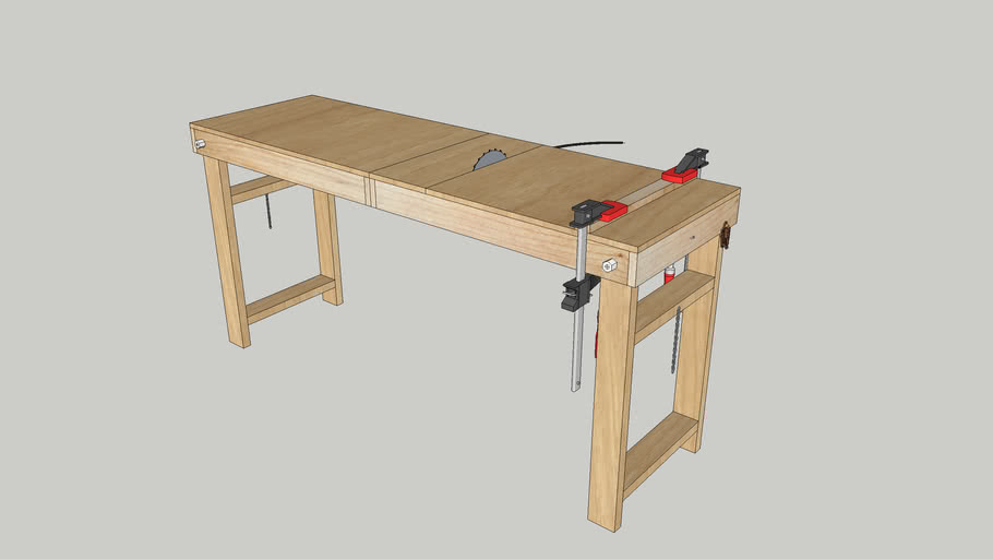 Folding Work Table 140 X 50 X 77 Cm 3d Warehouse