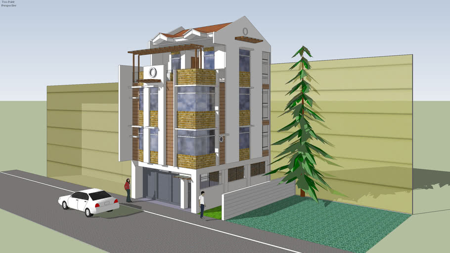 3 Storey Residential Apartment Building 3d Warehouse