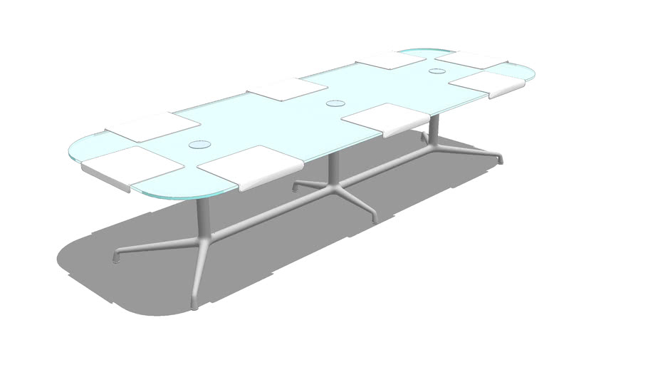 Coalesse, SW_1, Low Conference Table, Rectangle, Glass, with Tables