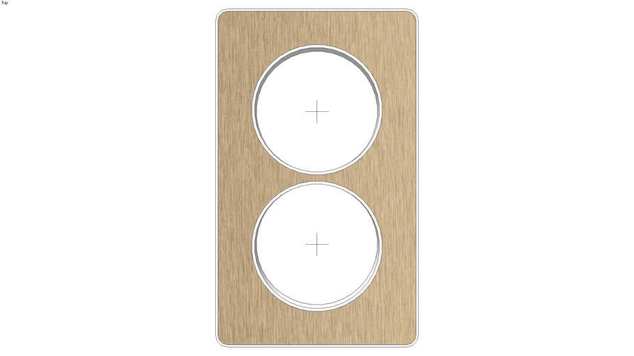 Odace Touch White border frame, 2 gang, 57 mm, Metal brushed bronze