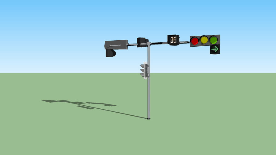 3 WAY intersection Traffic lights | 3D Warehouse