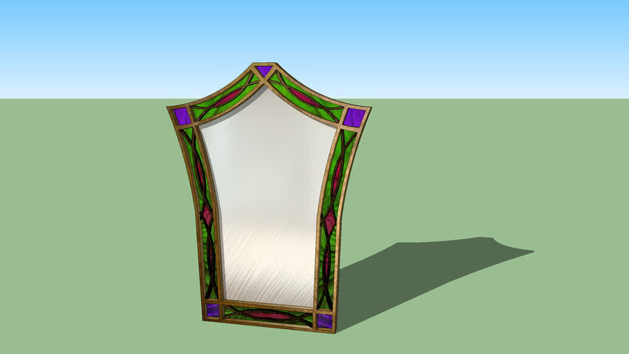Art Deco Stained Glass Mirror 3d, Art Deco Glass Mirror