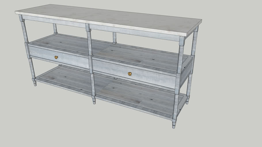 Alexandra Marble Media Console 3D Warehouse