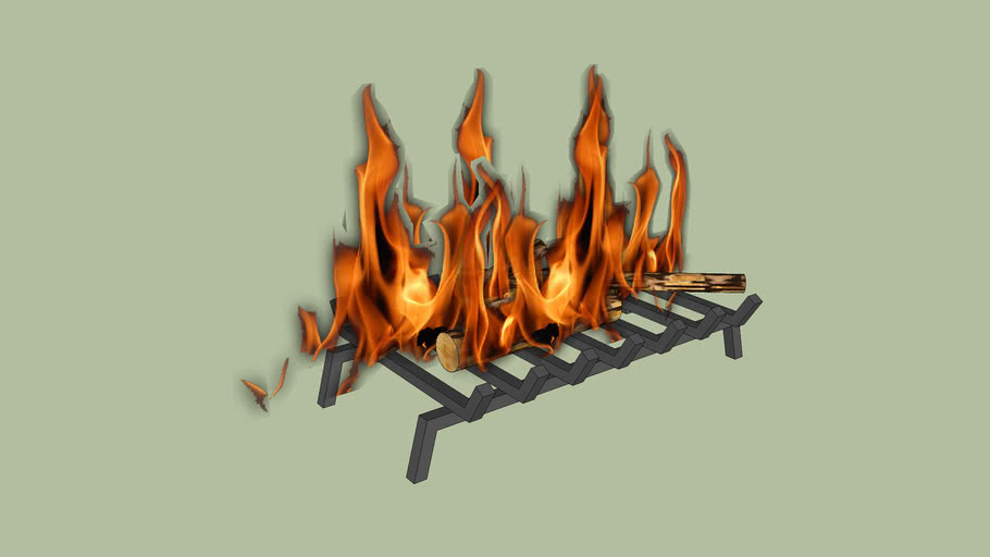 fireplace grate with flames