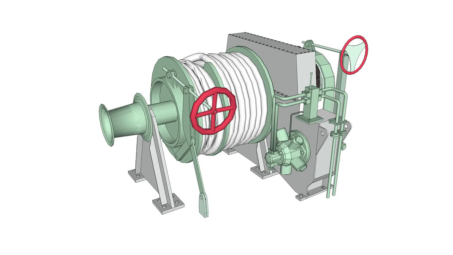SHIP MOORING WINCH WITH WINDLASS 3D Warehouse