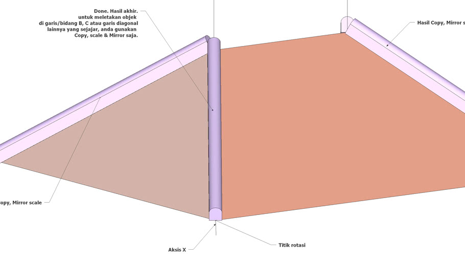 Cara Memposisikan Objek Pada Bidang Diagonal Sketchup Tutorial 3d Warehouse