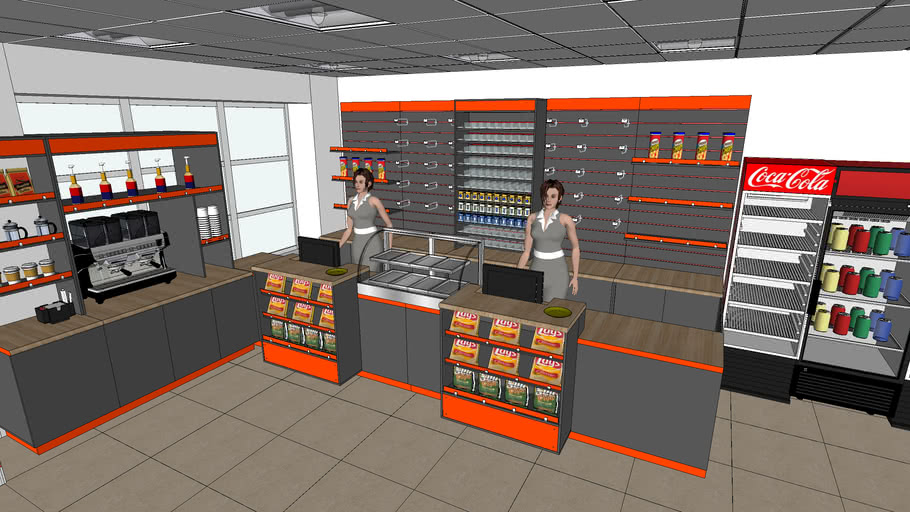 Gas station with a shop 3D Warehouse