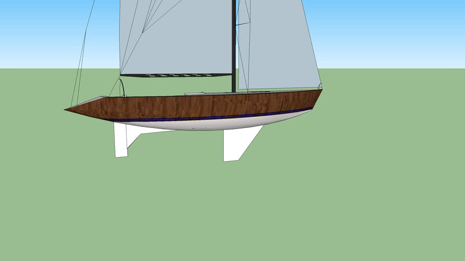Wooden IOR Style Sailboat