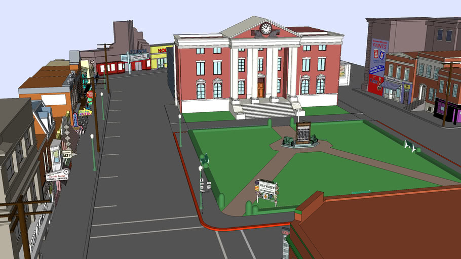 Back to the Future's Hill Valley Courthouse Square 3D Warehouse