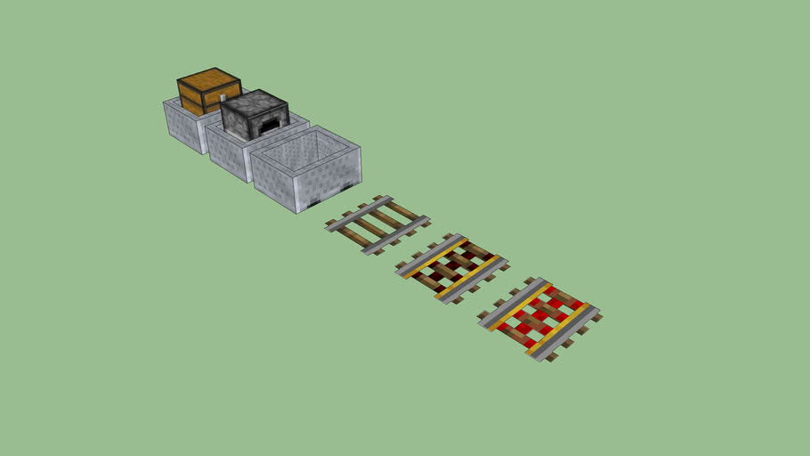 Minecraft Cart and Rail set 3D Warehouse