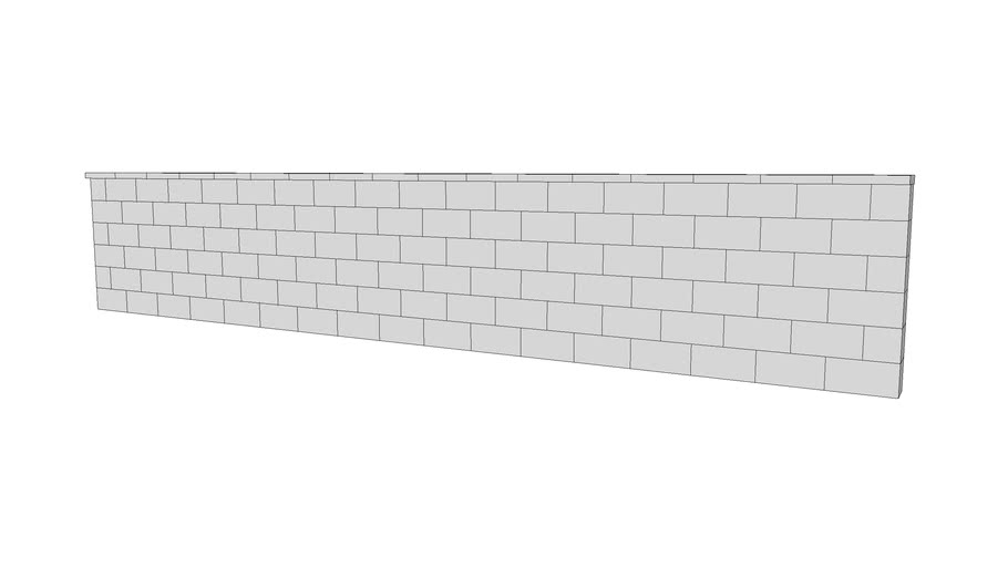 CMU Site Wall 50in Tall - Detailed | 3D Warehouse