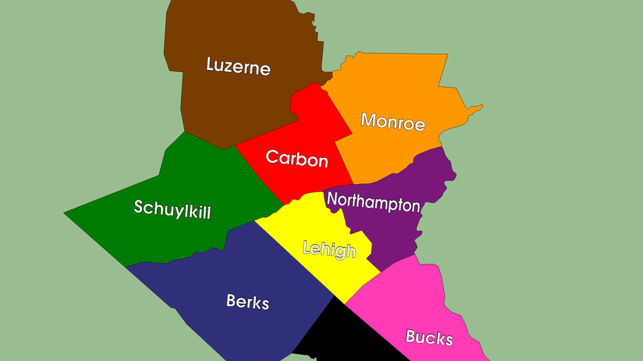 Greater Lehigh Valley County Map 3D Warehouse