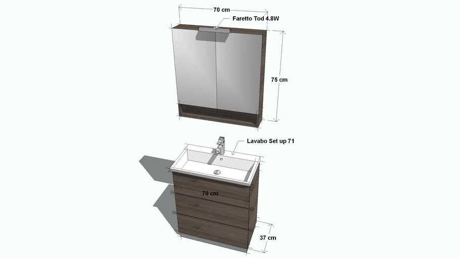 Mobile Arredo Bagno Lavabo.Mobile Arredo Bagno Compab B Go 3d Warehouse