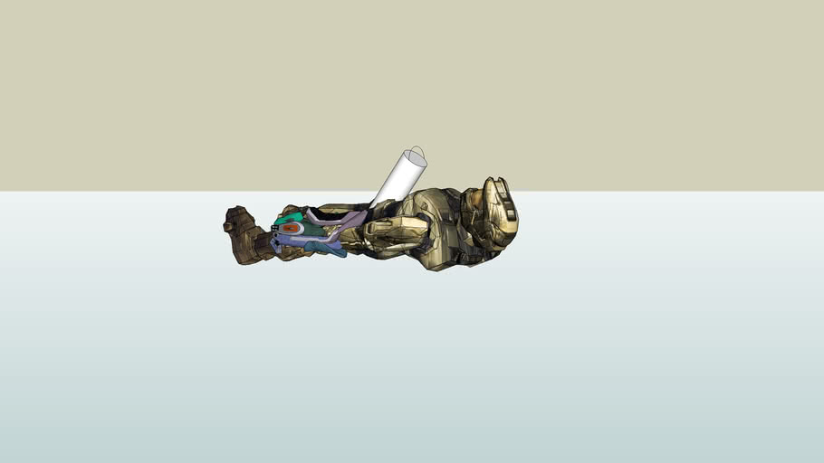master chief with gun and balls