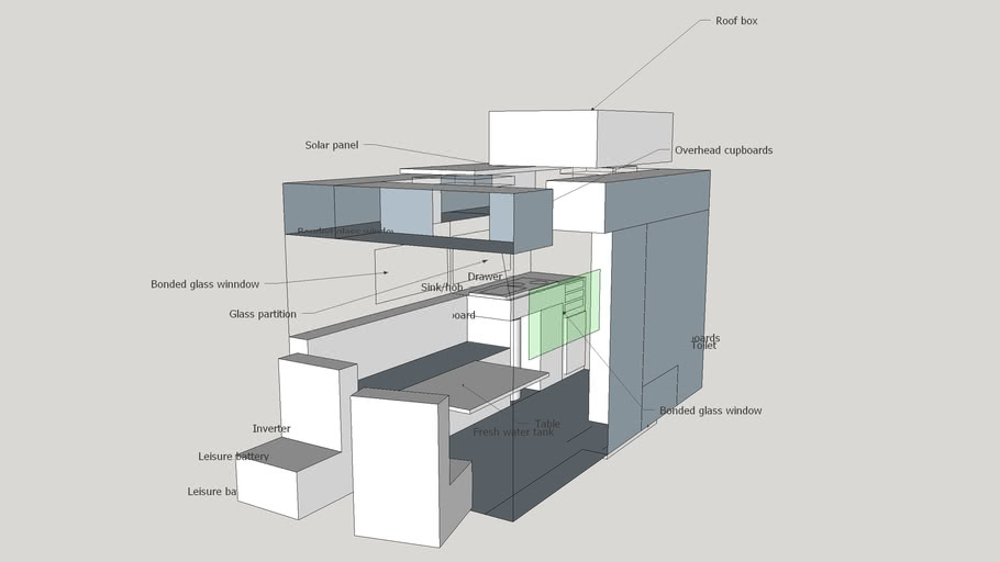 VW Crafter motorhome layout | 3D Warehouse