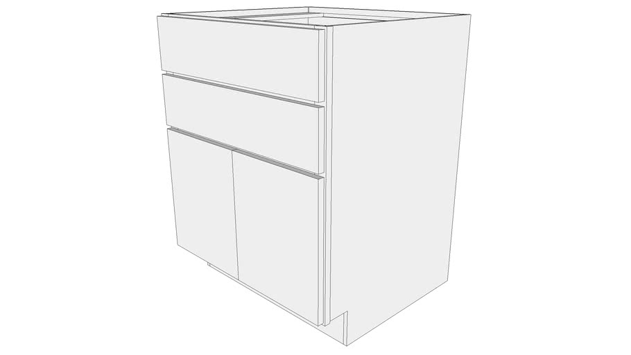 Glenwood Base Cabinet B2D27B - Two Drawers, Butt Doors | 3D Warehouse