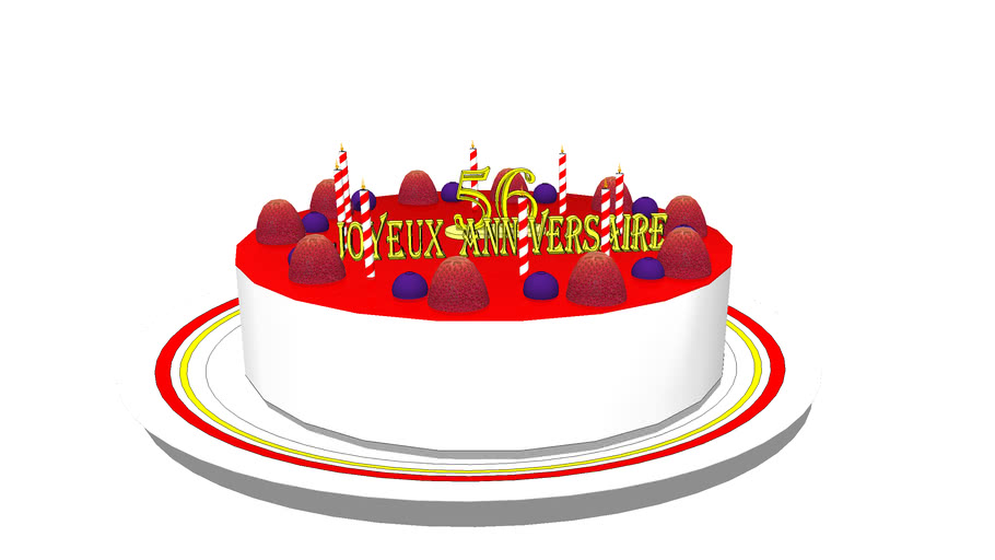 Anniversary Cake Gateau D Anniversaire 3d Warehouse