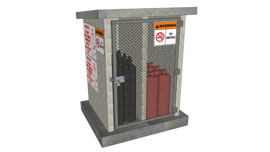 Gas cylinder Wall containment 3D Warehouse