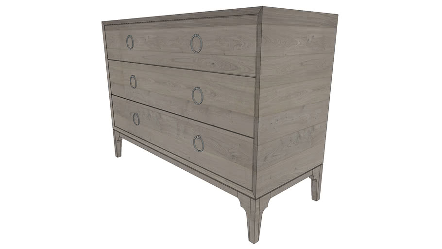 Zinc Door Redford House 3 Drawer Dresser 3D Warehouse