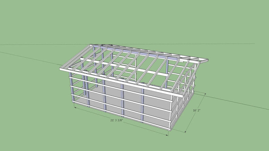 Shed or Pole Barn Frame | 3D Warehouse