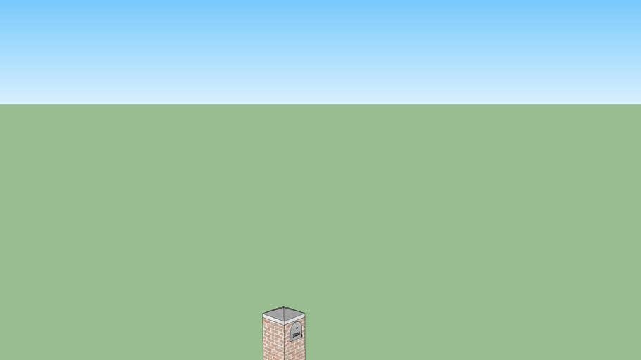 Brick Mailbox with Cement Cap | 3D Warehouse