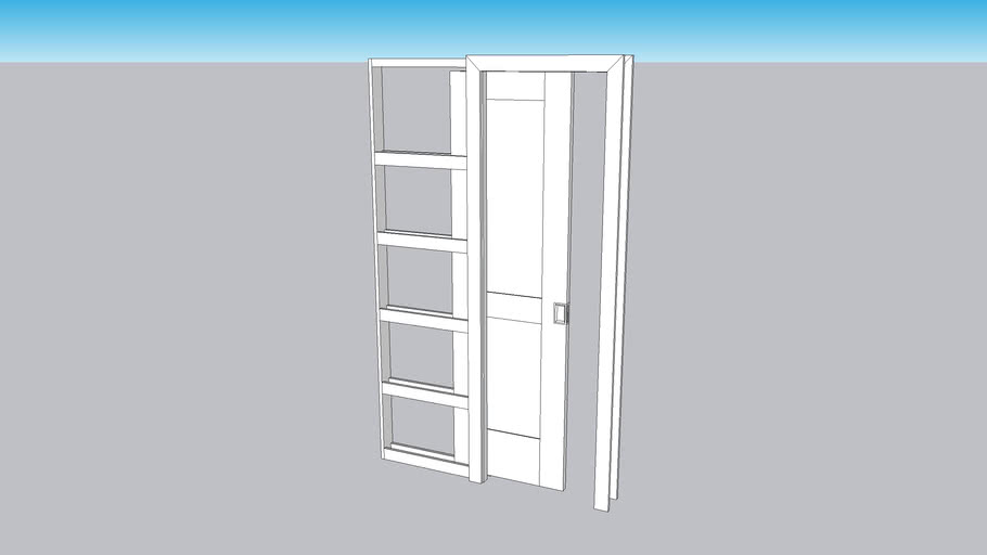 24' Pocket Door with Shaker Door | 3D Warehouse