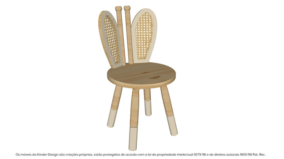 Cadeira Girafa Fórmica e Palha Infantil- Kinder Design