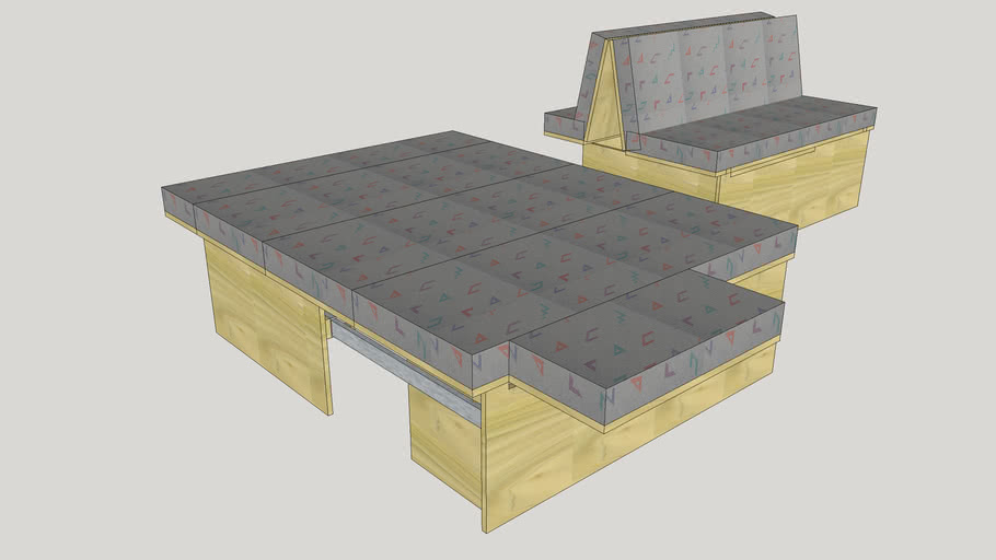 plywood rock and roll bed for toyota hiace 3D Warehouse