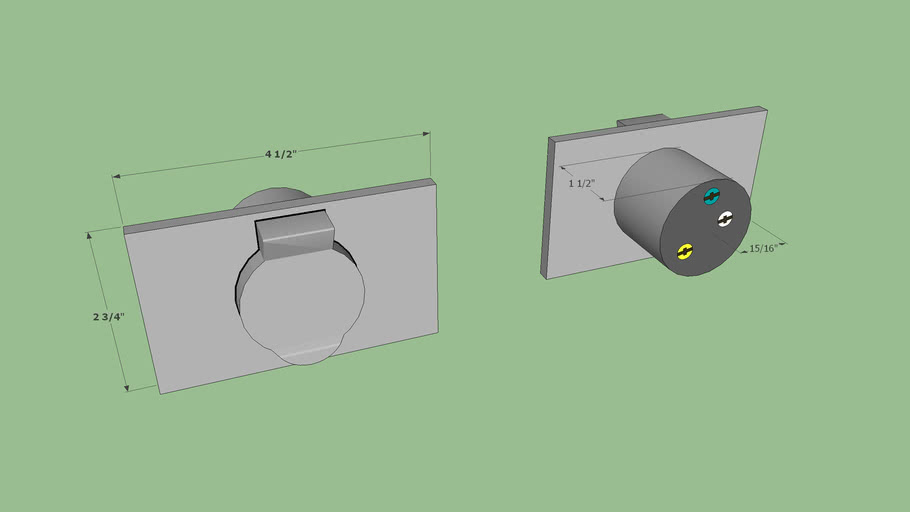 RV Exterior AC Input Plug with cover 3D Warehouse
