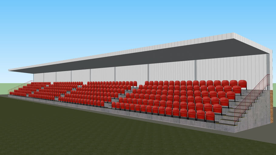 Small football stand with individual seats 3D Warehouse