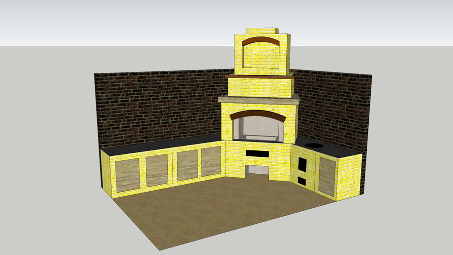 fireplace barbecue каминбарбекю угловой 3D Warehouse