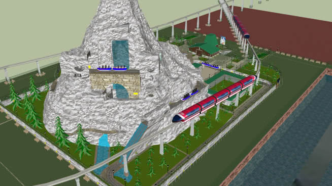 Disneyland Monorail Submarine Voyage Matterhorn Mountain Bobsleds 3d Warehouse