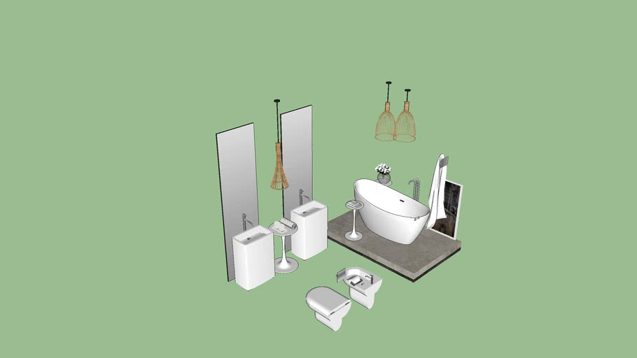 Baño moderno clásico vintage | 3D Warehouse