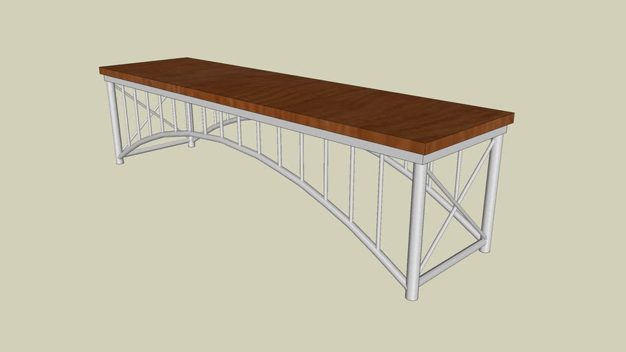 Forms+Surfaces Bridge Bench, straight, solid Mahogany seat 3D Warehouse