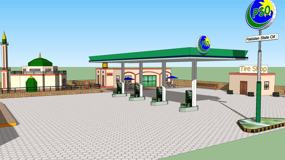 Best Model in 3D Warehouse PSO Petrol Station] 3D Warehouse