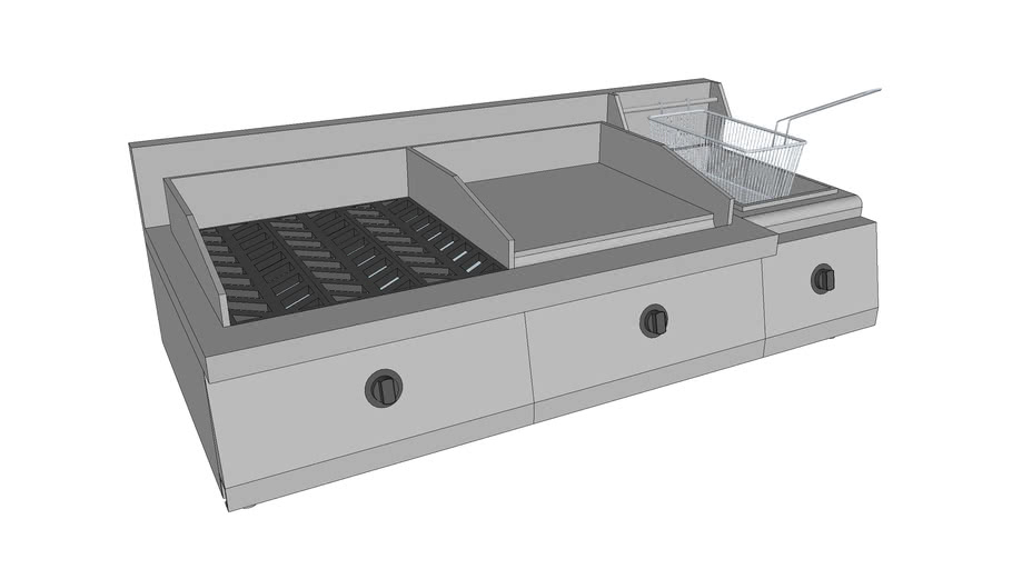 SS GRILLERGRIDDLE WITH FRYER 3D Warehouse