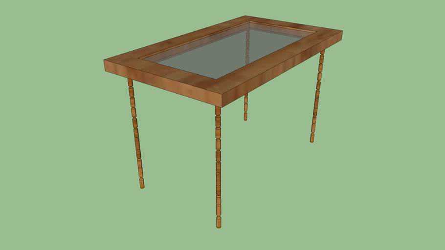 Table en bois vitrée