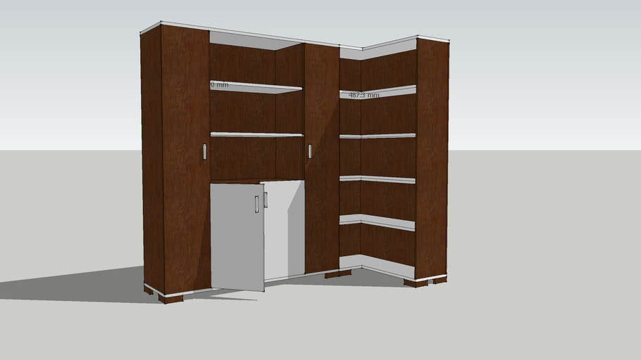Office Or Home L Shaped Bookshelf 3d Warehouse