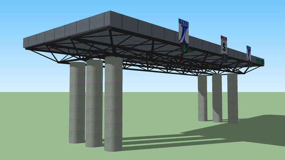 Illinois Tollway Toll Booth Covered Roof Plaza 3D Warehouse