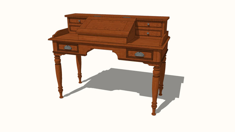 English 1800 Country Desk 3d Warehouse