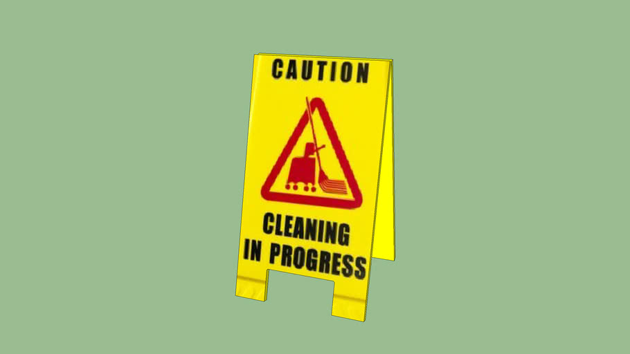 wet floor / cleaning in progress sign 3D Warehouse