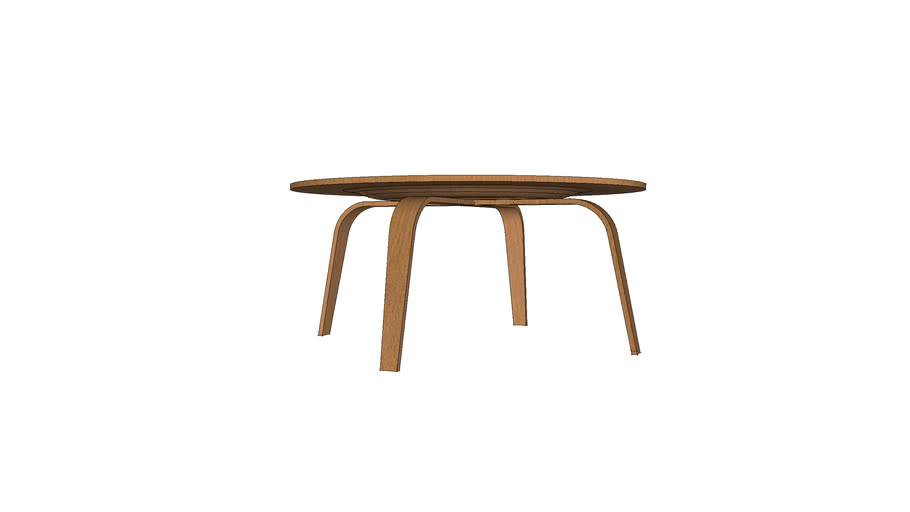 Eames Molded Plywood Coffee Table With, Eames Moulded Plywood Coffee Table