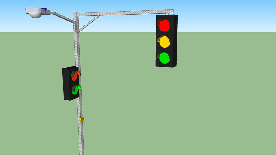 traffic light with street lamp 3D Warehouse