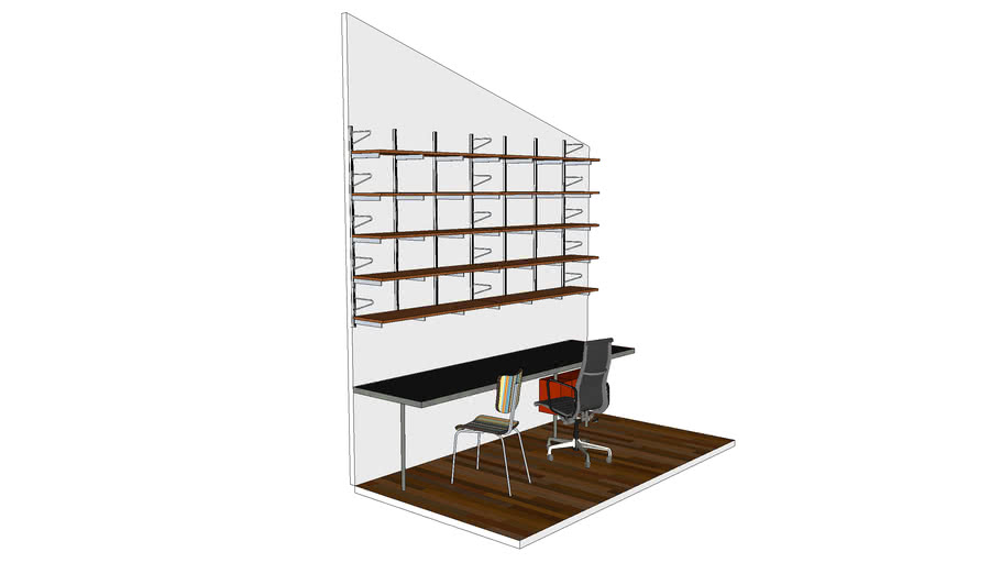 Iss Designs Modular Shelving Wall, Office Wall Mounted Shelving Systems