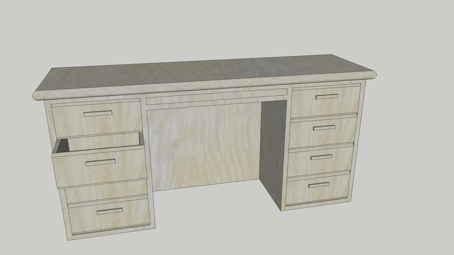 Bureau Desk Table Ladekast Drawer Wood 3d Warehouse
