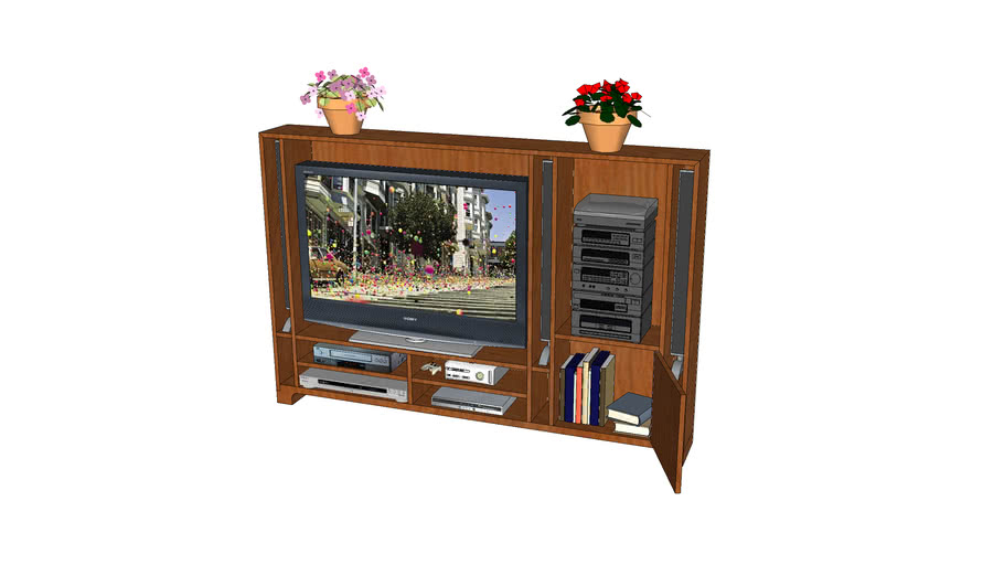 Tv Cabinet With Sound System And Other Accessories 3d Warehouse