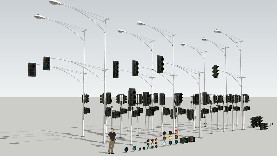 Old traffic lights | 3D Warehouse